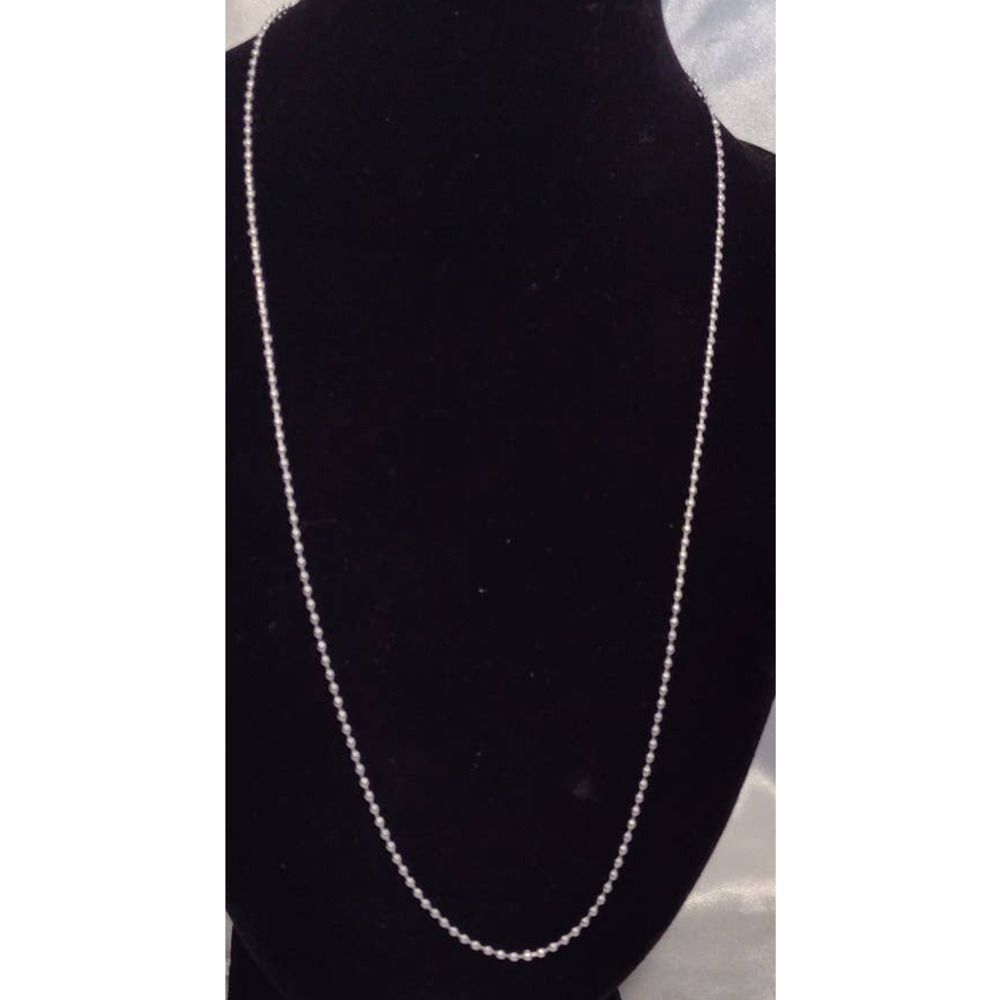 New Sterling Silver 925 Plated 18 Inch Ball Chain Necklace New Thin 1/16th" Wide